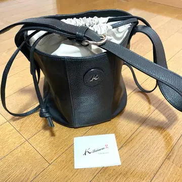 키타무라 블랙 가방 바스켓백 복조리 가죽 주름