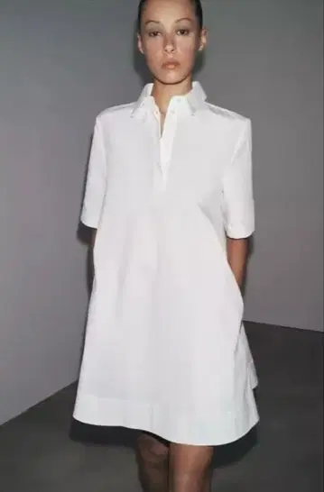 ZW COLLECTION 포플린 숏 셔츠 원피스