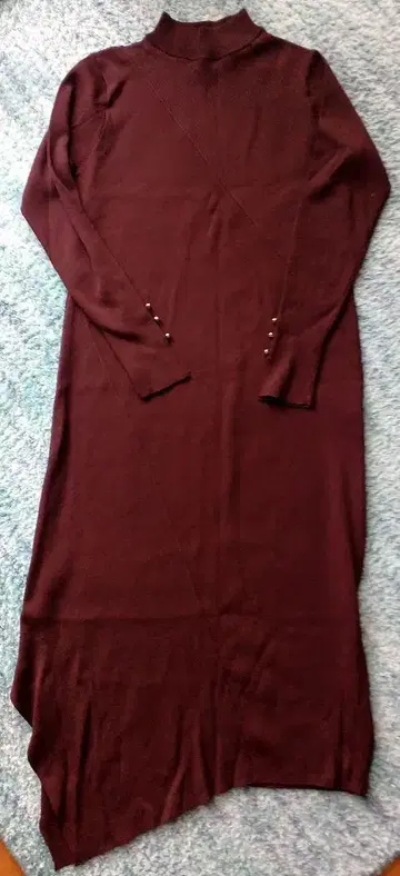 LOVELESS 니트 롱 원피스 보르도 색상