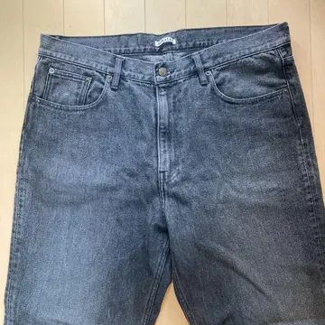 AURALEE WASHED HARD TWIST DENIM BLACK 36