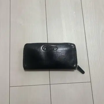 블랙 가죽 장지갑 지퍼식