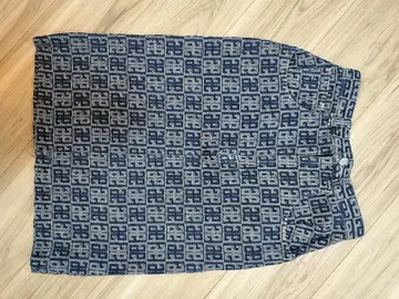 evisu 패턴 데님 타이트 스커트