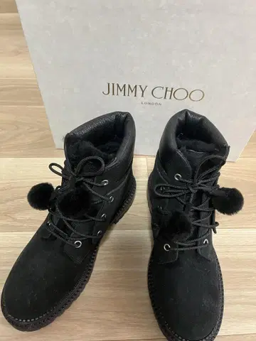 지미추 JIMMY CHOO 숏부츠 신발 상자 레이스업 블랙 37