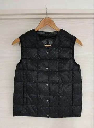 TAION 다운 베스트 M 도트 블랙