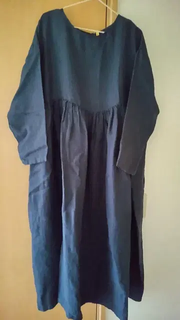 새상품급 네이비 긴팔 루즈핏 원피스 린넨