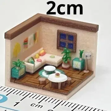 2cm 리빙 미니어처 인형의 집 디오라마 주택 모형 완성품 3D