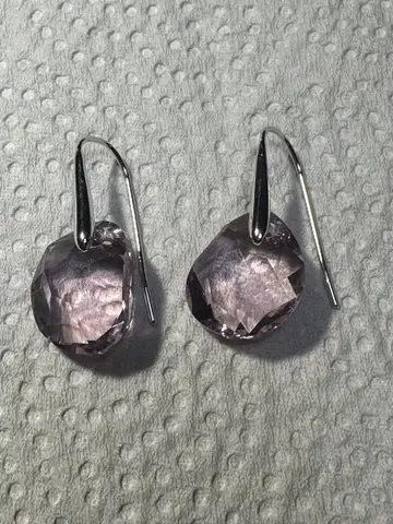 Swarovski 보라색 크리스탈 귀걸이