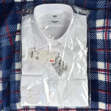 [새상품] UNIQLO 슈퍼 논아이론 슬림 셔츠 긴팔 M 화이트