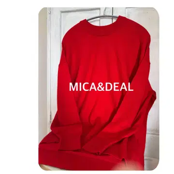 크루넥 풀오버 니트 빨간색 MICA&DEAL 운모 금색 택 없음