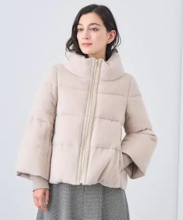 [택 포함 새상품] ANAYI 알파카 샤기 다운 코트 핑크 M