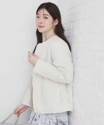 index 리버서블 퀼팅 인조 모피 블루종 36 사이즈