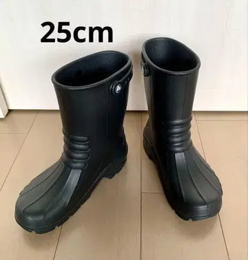 crocs 레인부츠 블랙 25cm