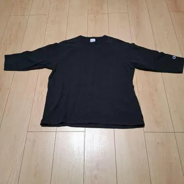 Champion T101 블랙 7부 소매 티셔츠 L 사이즈