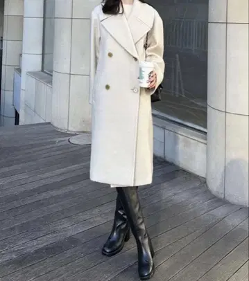 snidel 쟈칼 더블 코트 아이보리
