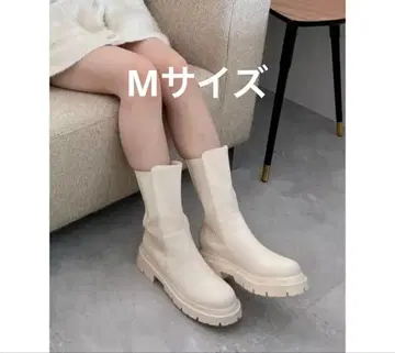 Heather 모듬 미들 부츠 M 사이드 고어 화이트