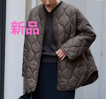 프레임워크 2WAY 퀼팅 블루종 브라운