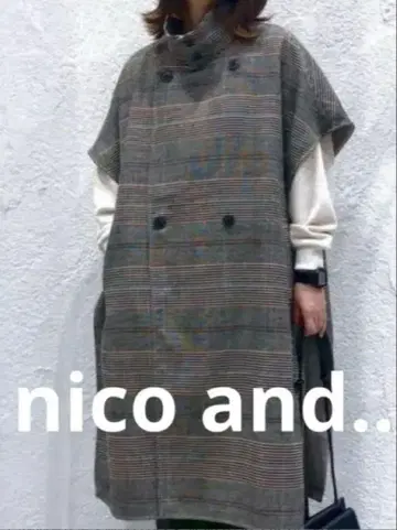 니코앤드 BIG BIG 하이넥 판초 그레이 계열
