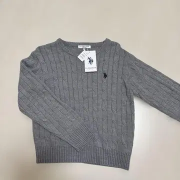 U.S. POLO ASSN. 케이블 니트 스웨터 그레이
