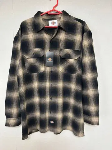 2025AW Dickies 오버 사이즈 넬 옴브레 체크 워크 셔츠