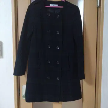 NATURAL BEAUTY BASIC 체크 무늬 피코트