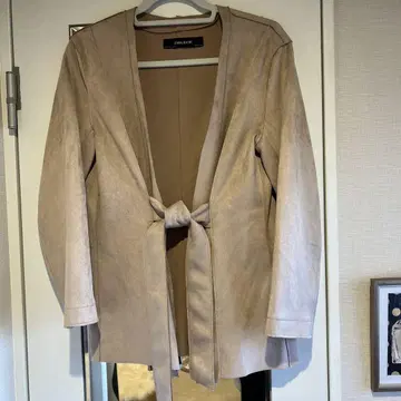 ZARA L 사이즈 노카라 자켓 베이지 코트