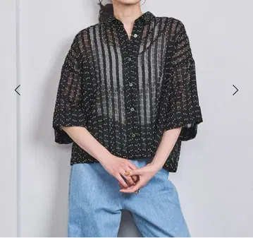 유나이티드 애로우즈 오간자 도트 블라우스