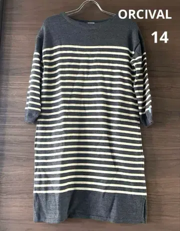 ORCIVAL 보더 니트 원피스 14 그레이 여성용