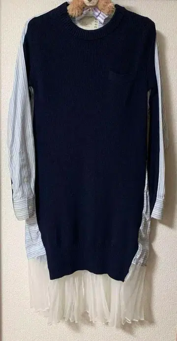 [원피스] 니트/셔츠/사카이/sacai/사이즈 1/네이비/여성용