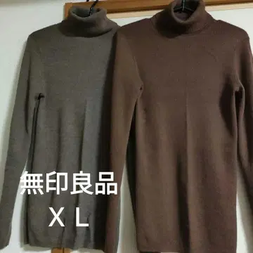 2장 세트 울 100% (옷깃 제외) 터틀넥 스웨터 XL