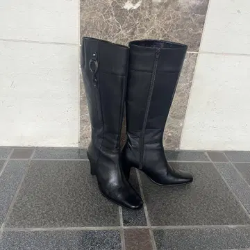 블랙 롱 부츠 백 지퍼 포함 23.5cm
