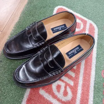 남성용 블랙 로퍼 새상품 24.5cm 인조 가죽
