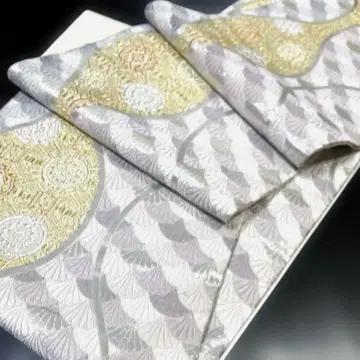 순수 실크 후쿠로 오비 [자수 꽃]