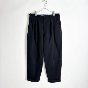 BEAMS PLUS 일본제 2 플리츠 치노 트라우저 팬츠 블랙 M