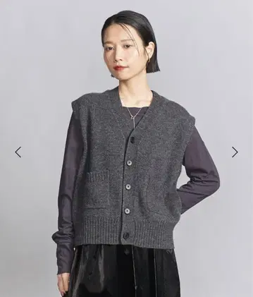 울 캐시미어 아쿠아 니트 베스트 그레이