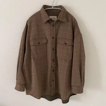 BEAMS BOY 건클럽 하운드투스 패턴 오버 체크 셔츠