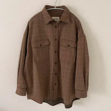 BEAMS BOY 건클럽 하운드투스 패턴 오버 체크 셔츠