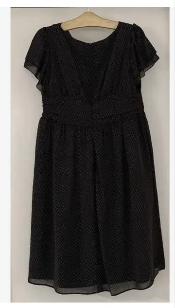 도트 쉬폰 원피스 블랙