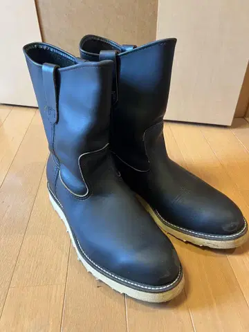 Red Wing 블랙 가죽 페코스 부츠 미국제