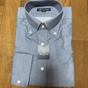 [택 포함 새상품] Aquascutum 그레이 버튼 다운 셔츠 M
