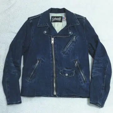SCHOTT 샷 빈티지 가공 데님 라이더 자켓 (M)