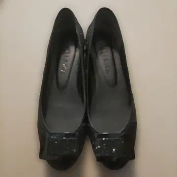 DIANA 펌프스 24cm 블랙 스퀘어토 플랫슈즈