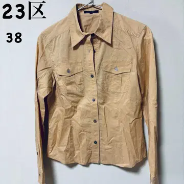 23구 베이지 긴팔 셔츠 38 XS 오렌지