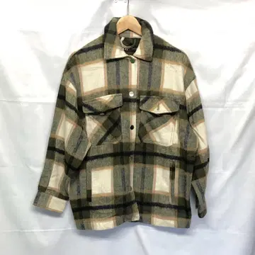 ZARA 자라 CPO 셔츠 자켓 체크 캐주얼 S