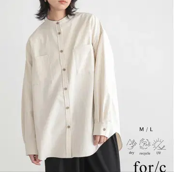 for/c 속건성 밴드 카라 셔츠