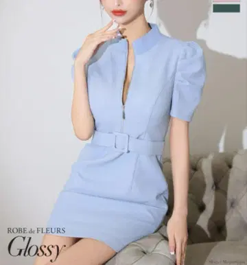 ROBEdeFLEURS Glossy 캬바쿠라 원피스 S