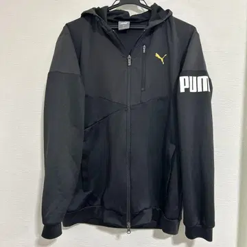PUMA 블랙 풀 집업 후드티 XL