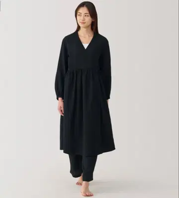 무인양품 MUJI 후와리 시보 거즈 롱 원피스 카슈쿨 원피스