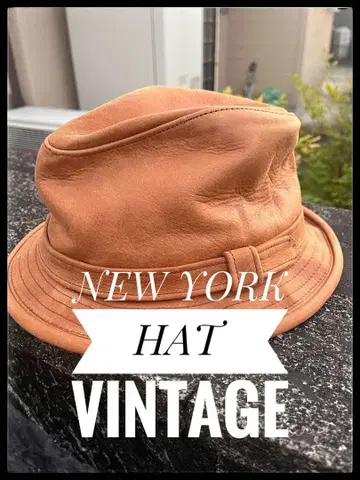 90's Vintage NEW YORK HAT 중절모 브라운 L