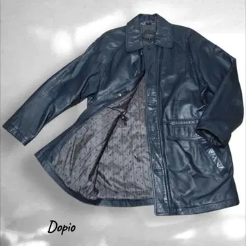 dopio 가죽 코트 양가죽 램 가죽 블랙 M 빅 사이즈