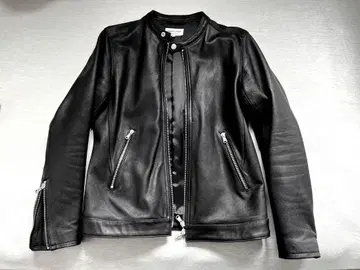FREAK'S STORE 블랙 가죽 싱글 라이더 자켓 S